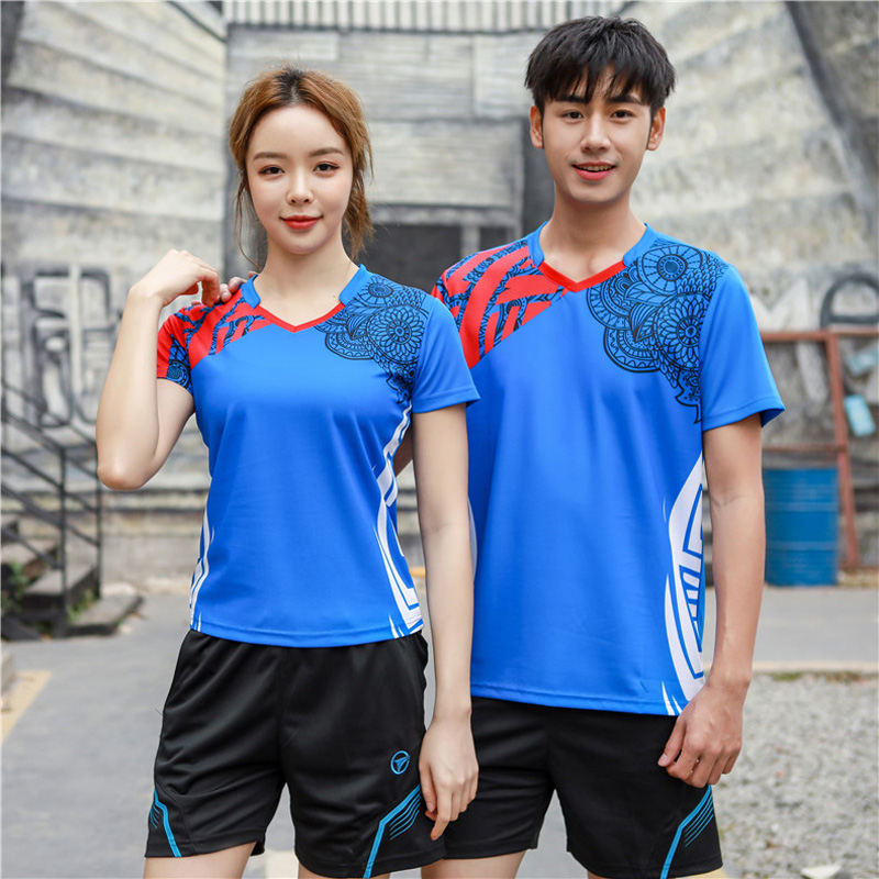 Table Tennis Uniform - 남녀공용 배드민턴 티셔츠, 배드민턴 반팔, 탁구