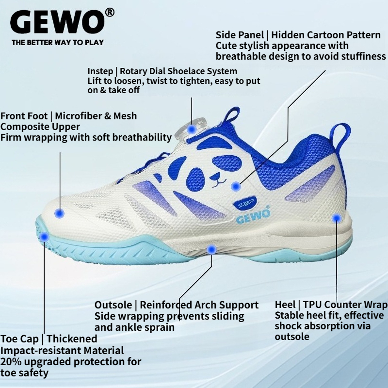 GEWO 키즈 탁구화 BOA 로터리 다이얼 레이스 프리 - Table Tennis Shoes 리뷰 및 가격